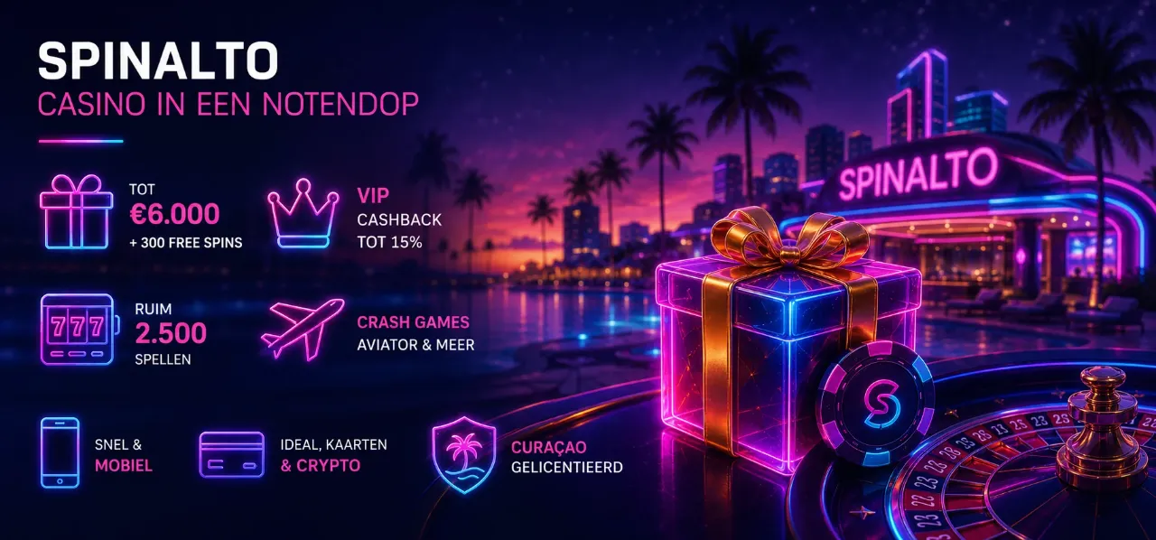 Overzichtstabel met Spinalto kenmerken, welkomstbonus en Curacao licentie