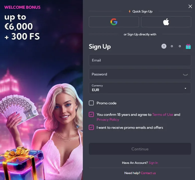 Registratie- en inlogscherm van Spinalto met e-mailadres